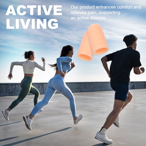 Image of 10 Pack Soft Gel Toe Protectors, Elastic Toe Covers Toenail Caps Sleeves for Foot Pain Relief Ingrown Toenails Corns Calluses Blisters Men Women
