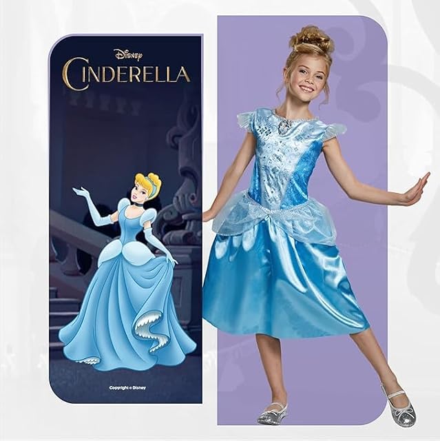 Foto 4 de 5 de Disney Disfraz Cenicienta Niña, Vestido Princesa, Disfraces Carnaval & Halloween, Tallas XS, S, M, 5-6 años