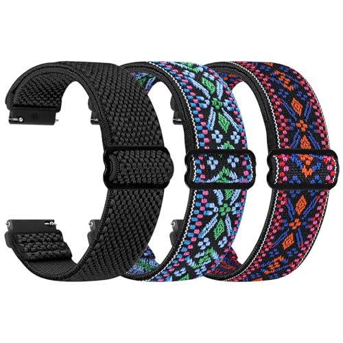 TumpCez Correa elástica para reloj, 16 mm, 18 mm, 19 mm, 20 mm, 22 mm, cierre rápido, correa de nailon ajustable, transpirable, correa de repuesto para hombre y mujer