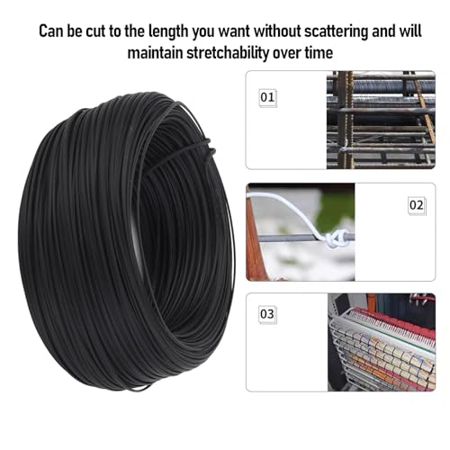 Alambre de amarre reforzado, alambre flexible galvanizado recubierto de PVC para amarre interior y exterior hierro galvanizado negro 0.45 100m 1 rollo miniatura 3