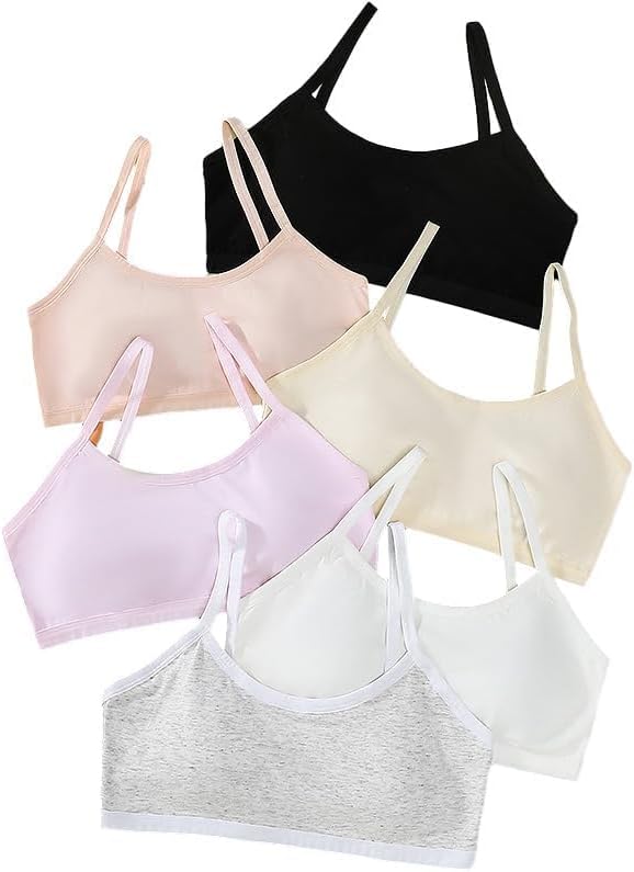 Big Girls' Adjustable Training Bra Cotton Bras Wireless Light Padded 10-16 Years - Image 2