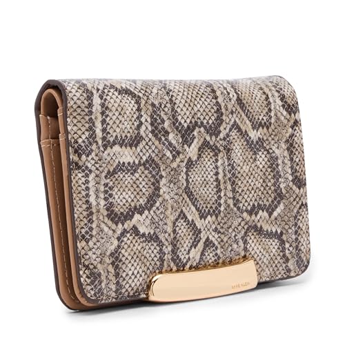Anne Klein Womens Small Snake Bifold Wallet, Brown Tonal4