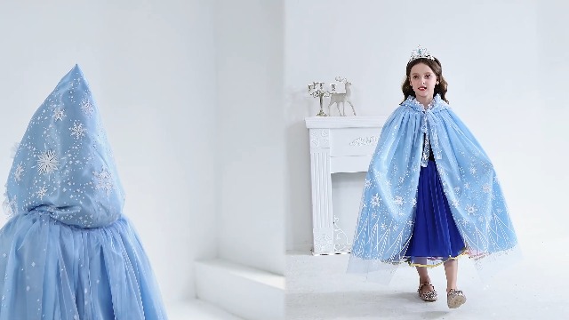 Capa con Capucha Elsa para Niñas 3-6 Años miniatura 7