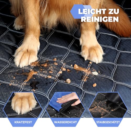 KYG Kofferraumschutz Hund Gesteppte Hundedecke & Schutzmatte mit Seiten- und Ladekantenschutz, Wasserdicht, Kratzfest, Universell für Auto-Kofferraum Pflegeleicht