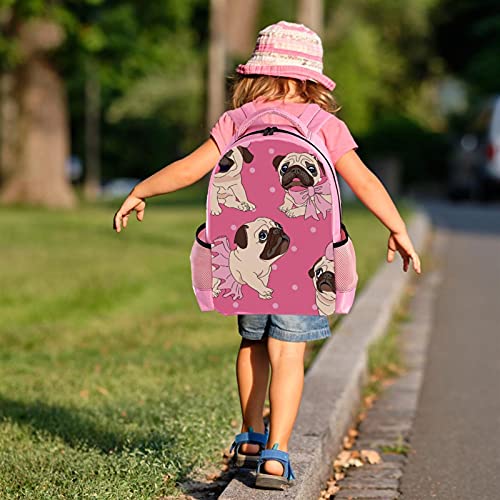 Sac à dos multicouche pour élèves avec grands compartiments scolaires rose