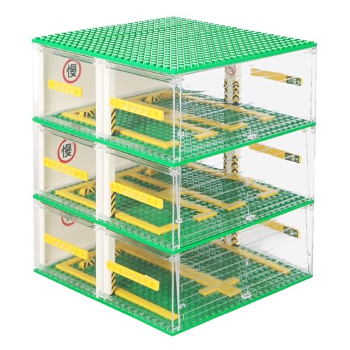 Ecofocet Garage pour Voitures Speed Champions, 3-Couches Garages Voiture Enfant, Briques de Construction, Parking Voiture Modélisme, Garage Enfant Compatible...