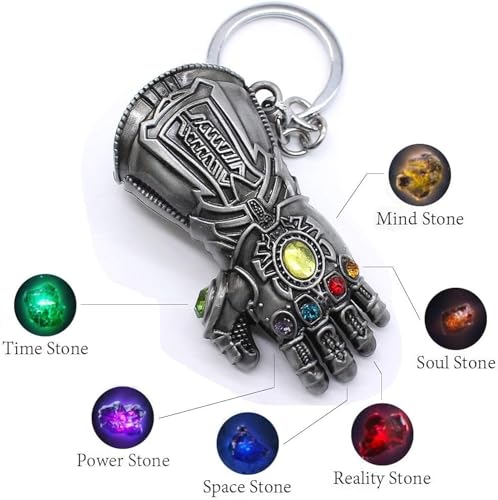 Image of Yaa Catchy Avengers Thanos hand with all Infinity Stone Gauntlet and Double-Bladed Sword KeyChain Key ring best Gift for (Thanos Lovers) Keychains