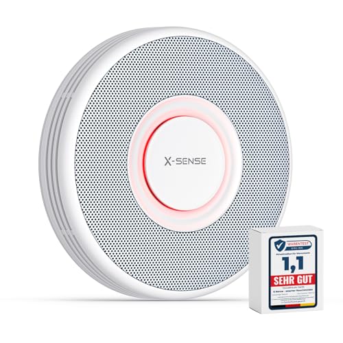 X-Sense Smarter Rauchmelder WLAN mit Sprachausgabe und 17 Standorten, Feuermelder, Rauchmelder vernetzt, 33 mm, SBS50 Basisstation erforderlich, XS0B-MR, 1 Stück