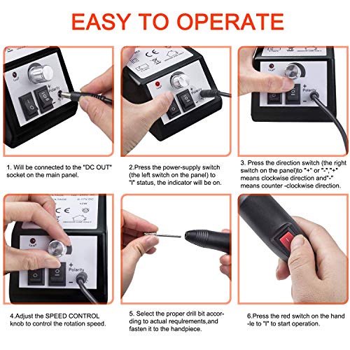 Nagelfräser Elektrische, Elektrische Nagelfeile Maniküre Set, Nagelfeile Elektrisch, 20000u/Min Einstellbarer… – Bild 5