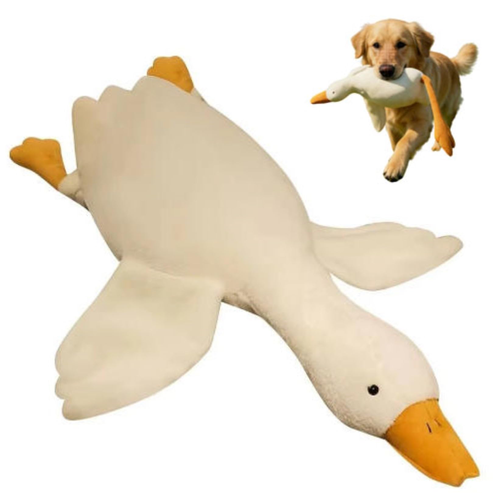Großes Plüschweißes Enten-hundespielzeug Unzerstörbares Weißes Beruhigendes Welpen-plüschspielzeug Zum Kauen für Training, Bewegung, Indoor- & Outdoor-Spiel 190cm
