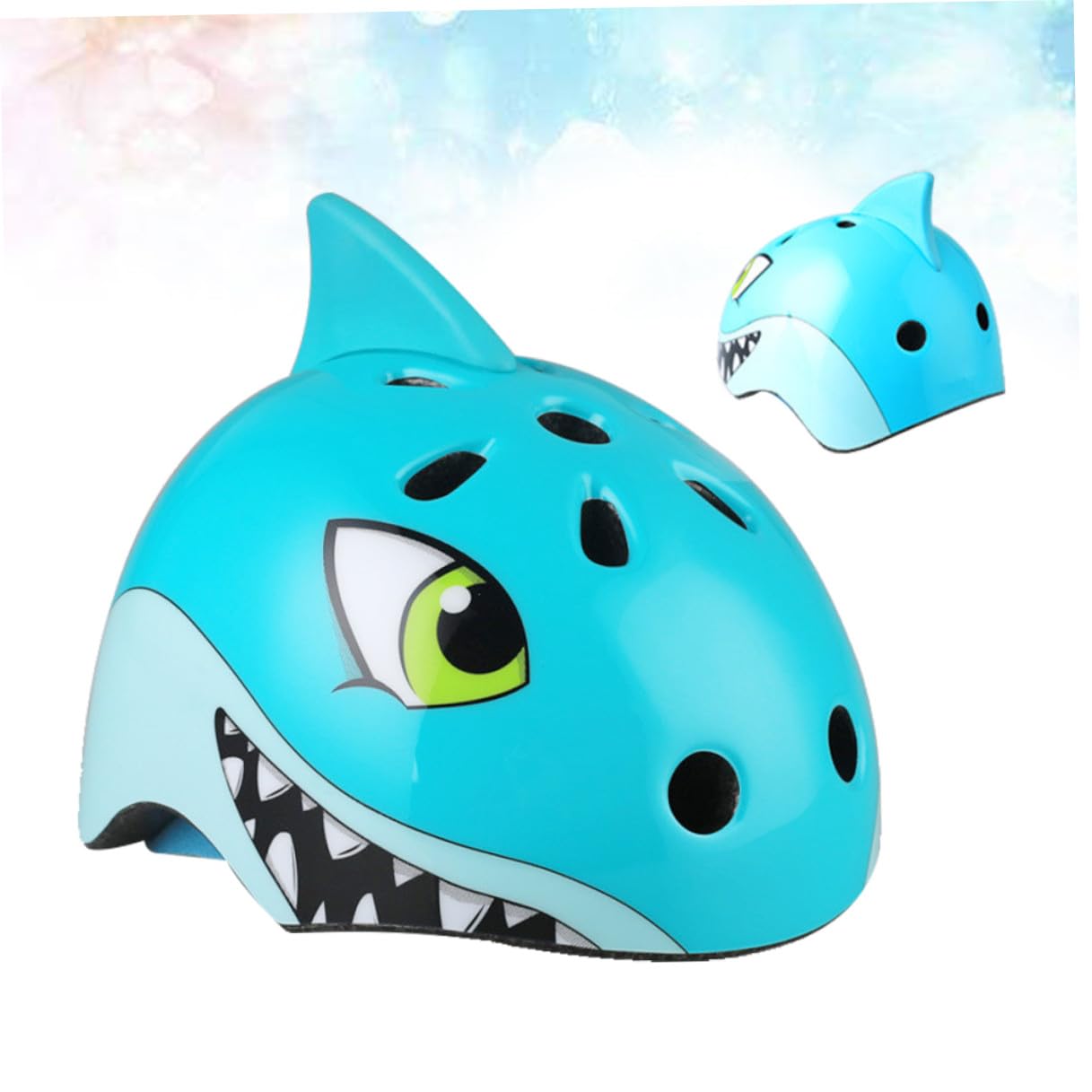 TIDTALEO Casco de Bicicleta Niñas de 5 a 8 Años Diseño de Tiburón en 3D, Talla Ajustable y Material Plástico Transpirable para Ciclismo y Patinaje