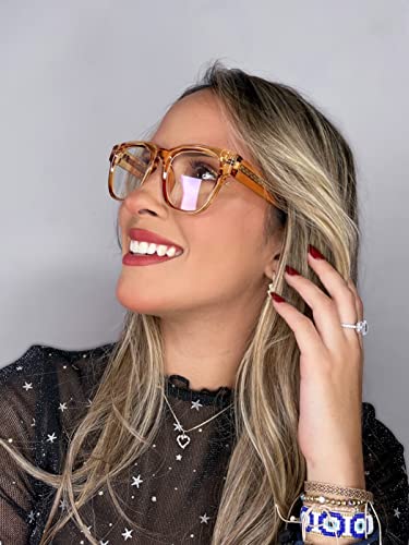 Image of VISOONE Square TR90 Blue Light Blocking Glasses with Anti Glare Computer Glass Woman and Men SAGE