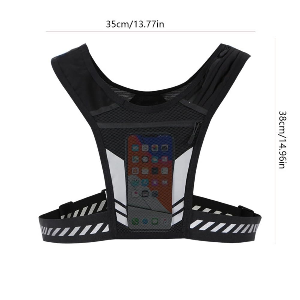 Gilet de Course Ultra-Light,Gilet de Course Respirant avec Étui pour téléphone Portable and Ceinture réglable, pour Jogging, Marche & Sport