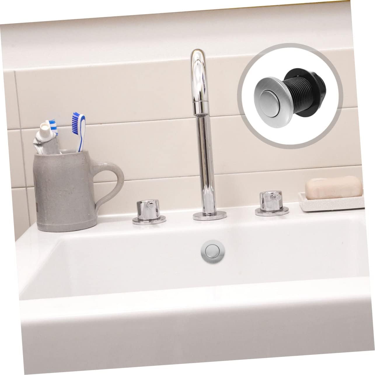 2pcs Air Switch for Disposal Air Pressure Button Stainless Steel Easy Mounting for Garbage Disposal