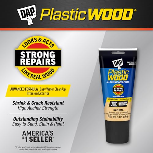 Image of DAP Plastic Wood All Purpose Latex Wood Filler, Natural, 3 Oz (7079800580) (Pack of 5)