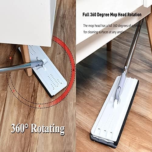 OLOTU Flacher Bodenwischer, freihändig eluierend in einem, mit flachem Wischmopp und Eimer-Set zum Trennen von schmutzigem und sauberem Wasser aus Mikrofaser-Pads – Bild 6