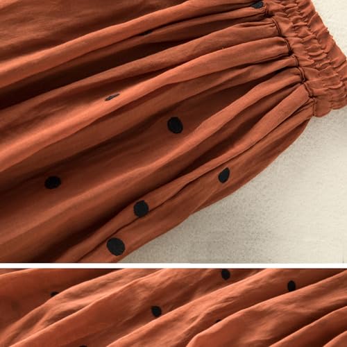 Long Skirts for Women High Elastic Waist Skirt Casual Loose Summer Dot Clothes Pleated A Line Boho Cute Outfit4