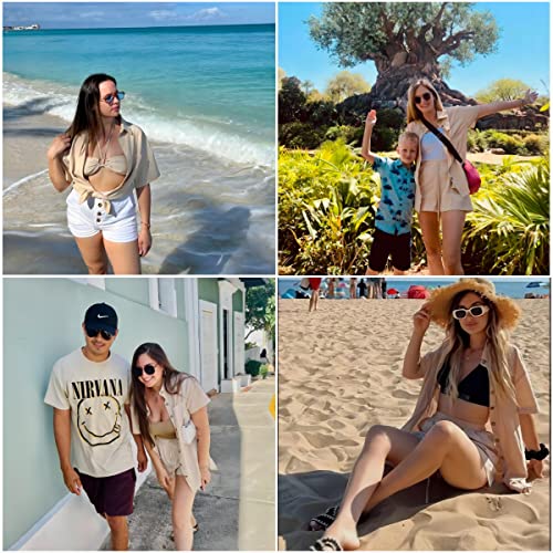 HOTOUCH Linen Shirts for Women Button Down Shirt Cotton Short Sleeve Collared Loose Fit Blouse Drop Shoulder Casual Tops2