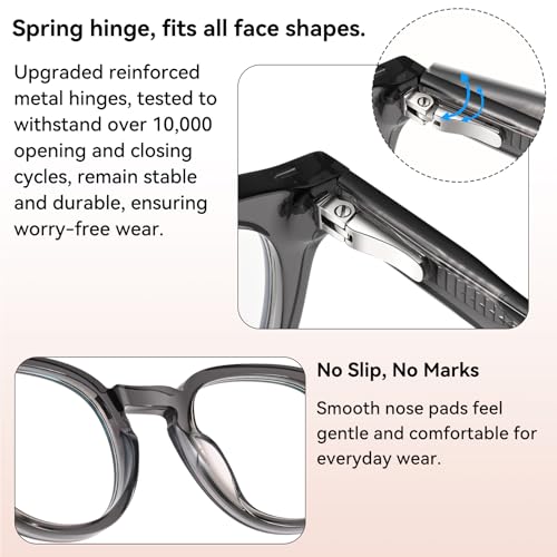 Image of Dollger Blue Light Blocking Glasses for Men Women Retro Round Anti Eye Strain Computer Gaming BlueLight Eyeglasses