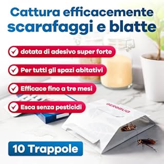 Gerobug Trappole per Scarafaggi [12 Pezzi] – Trappole Adesive con Attrattivo – Senza Veleno – Anti Blatte e Scarafaggi per Casa, Cucina, Interni – Extra Forti