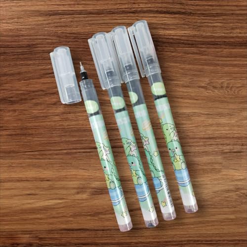Image of 4Pcs Dinosaur Pens Cute Pens 0.5mm Black Pen for Office School Stationeries Supplies Gift- Gel Pen Set