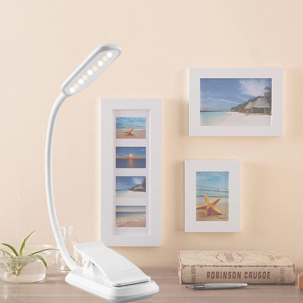 Lampada Da Tavolo Per Ufficio Lampada Da Tavolo A LED Con Clip Lampada Da Tavolo Ricaricabile USB Per Protezione Degli Occhi Da Lettura, Interruttore Tricolore Tattile Per Scrivania, Comodino Lampada