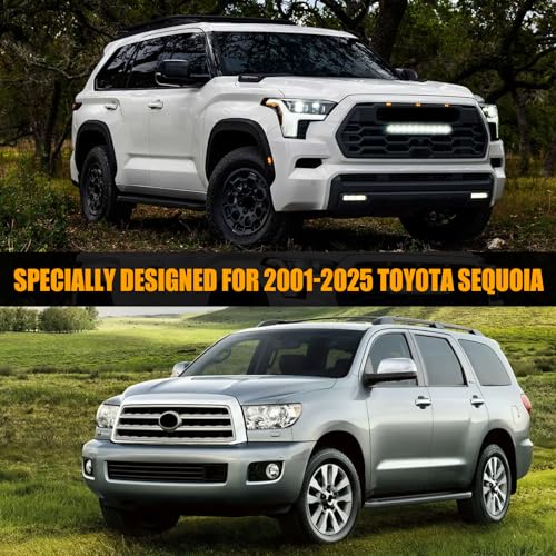 Image of Waterproof Premium Car Covers Replace for 2001-2025 Toyota Sequoia, 10 Layers Heavy Duty with Cotton Liner All Weather Car Cover with Zipper Door, Windproof Bands for Snow Rain Dust Protection