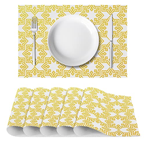 Set de table géométrique abstrait lot de 6 lavable pour salle à manger 30x45 - 3
