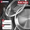 Bergner Argent Collection 4.5 Quart Tri-Ply Stainless Steel Dutch Oven with Tempered Glass Lid - Even Heat Distribution, Riveted Stay-Cool Handle, Induction Compatible, Dishwasher Safe #2