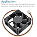 GDSTIME 12V DC 3PIN 70mm Fan, 70mm x 70mm x 25mm Brushless Cooling Fan