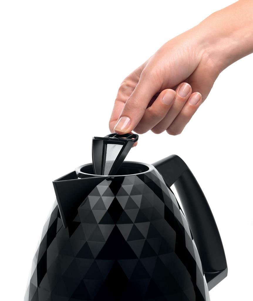 De'Longhi Brillante KBJ 2001.BK - Tetera eléctrica, 2000 W, 1.7 L, plástico, negro