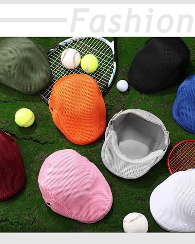 Image of Chuarry 8 Pack Newsboy Cap for Men Mesh Flat Cap Gatsby Golf Cabbie Hunting Driving Summer Hat for Men