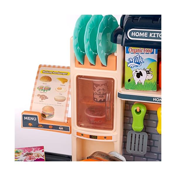 Kinderplay Kinderküche Spielküche Spielzeugküche Küchenset - Licht, Wasser, Dampf, Ton, 65 Küchenzubehör, Die Höhe… – Bild 4