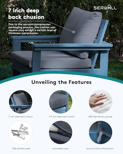 Image of SERWALL HDPE Patio Conversation Set with Side Table
