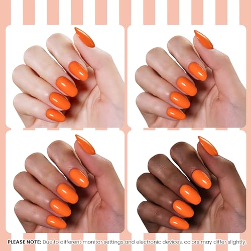 Image of beetles Orange Gel Polish - Citrus Pop Summer Voyage, 9ml Carly Coral Peach Bright Orange Color Summer Nails Soak Off UV LED Nail Lamp Gel Polish Nail Art DIY Manicure