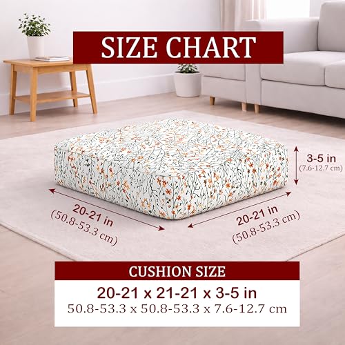 Image of STITCHNEST 'Contour Fit Series' Stretchable Printed Wooden Sofa Cover (Pack of 4) - Elastic Wooden Chair Cover | Wooden Sofa Seat Cover | Size - 20-21 x 20-21 x 3-5 in