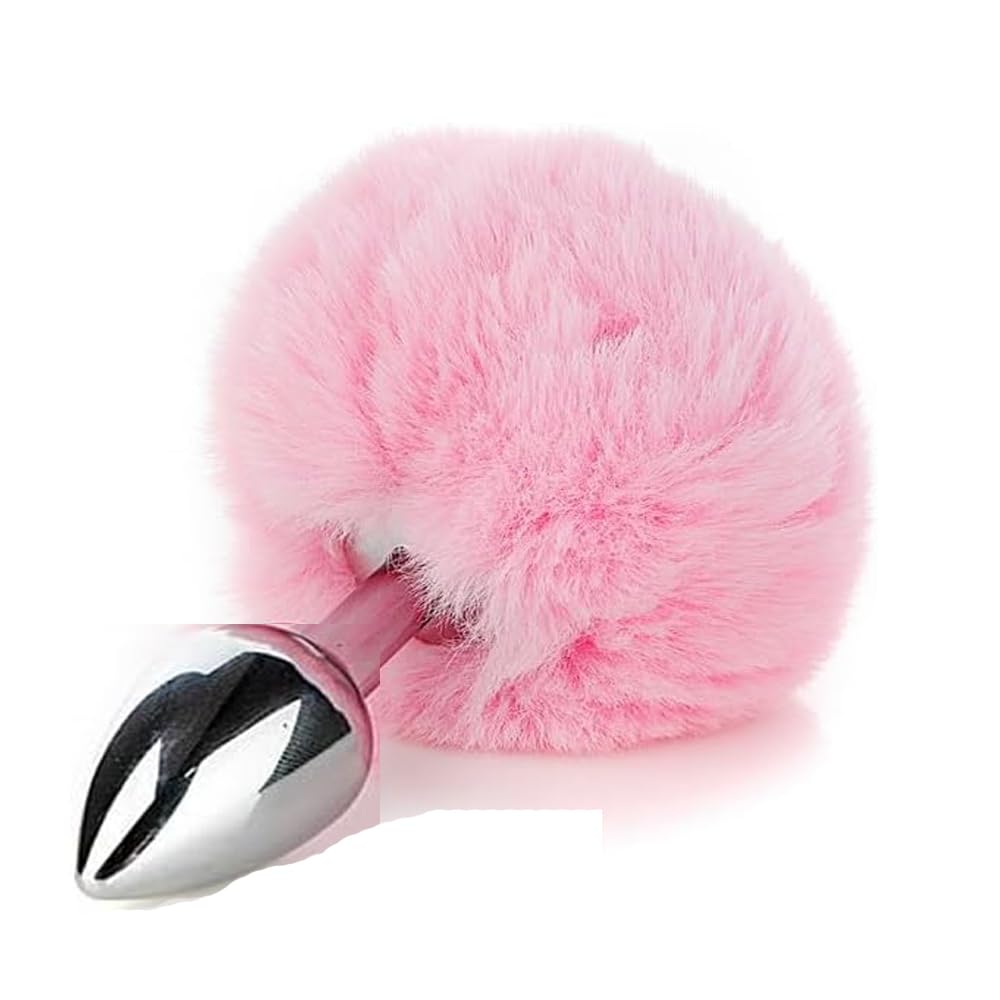 Fluffy Anal Plug, Rabbit Bunny Tail Anal Plug for Cosplay, Butt Plug Adult Sex Toys for Sexual Enjoyment (White-Small)