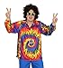 Produktbild Foxxeo 40129 | Cooles 70er 80er Jahre Batikhemd Hippie Hemd für Erwachsene Karneval Fasching Party Gr. M - XXL, Größe:XXL