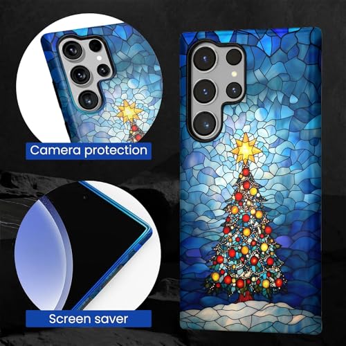 TAMEFOX Case for Samsung Galaxy S24 Ultra,Anti Drop Scratch Protective Phone Cover Case for Women Girl-Glowing Christmas Tree - image 2