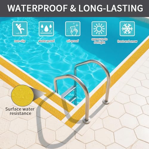 Image of Anti Slip Tape 4 inch x 30FT, Light Yellow Heavy Duty Waterproof Non-Slip Safety Traction Grip Tape for Indoor Outdoor Stairs, Steps, Ramps, Walkways and Pool