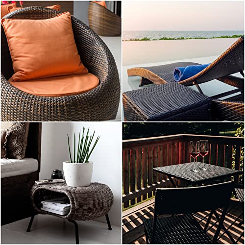 Fammom Patio Furniture Wicker Repair Kit Synthetic Rattan Material For Patio Chair Sets Knit And Replacement Diy Garden Outdoor Patio Furniture Sofa Table,Fruit Baskets, Vases, Etc. (Brown) #TOP5