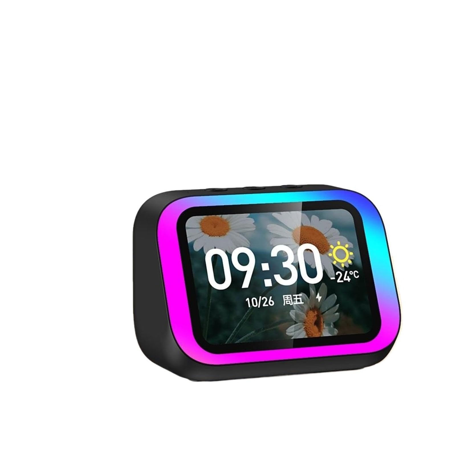 Altavoz inteligente con llamada de voz y pantalla HD, pantalla grande para álbum de fotos, reloj despertador inteligente, reproducción Bluetooth