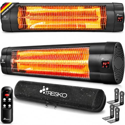 TRESKO® Infrarot Heizstrahler 2500W mit Fernbedienung für Innen & Außen