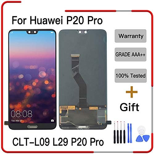 for Huawei P20 Pro Full LCD Display Screen Touch Panel Digitizer Assembly CLT-L09 L29 LCD Display Replacement Parts (Black with fingerpri)