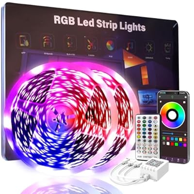 200 FT Led Lights for Bedroom, Music Synchronized Smart Led Strip Lights, Ultra Long with Remote Application Control Bluetooth LED Lights, Color Change RGB Light