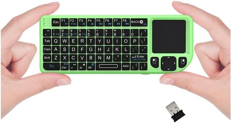 FAVI FE01 2.4GHz Wireless USB Mini Keyboard with Mouse Touchpad, Laser Pointer - USA Version (Warranty) - Green (FE01-GR)
