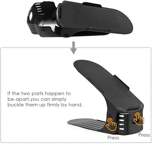 Miniatura 4 de Soerreo Caja de almacenamiento con ranura para zapatos, estante ajustable para zapatos, ahorra espacio, adecuado para tacones altos y bajos, tenis y