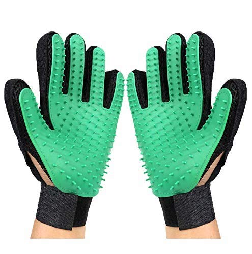 Rubyz Re-usable Pet Grooming Gloves | Handy 1 Pair Soft Flexible Dog Puppy Cat Deshedding Groom Washing Bathing Cleaning Glove