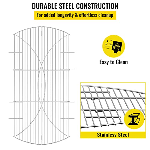 Vevor Fire Pit Grates, Foldable Round Cooking Grate, Stainless Steel Tight Grid Campfire Bbq Grill With Portable Handle For Outdoor Picnic Party & Gathering, Silver (36 Inch-No Handle) #TOP4