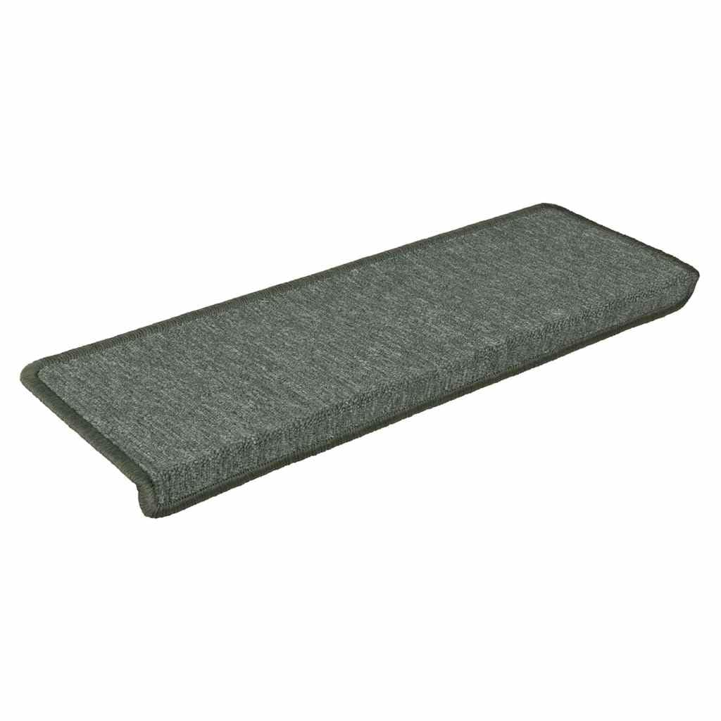 Ciemnozielona mata schodowa 15 sztuk 65 x 21 x 4 cm PP Tufted